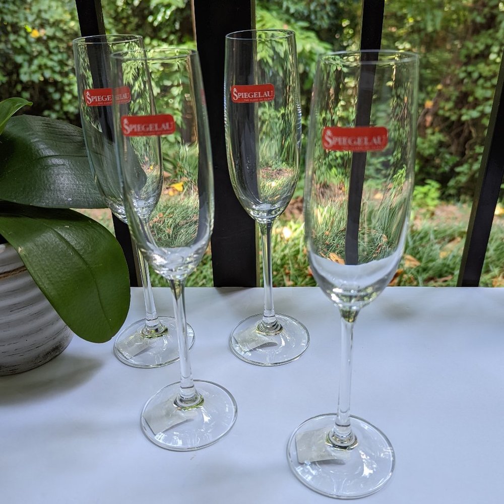 SPIEGELAU Salute Crystal Champagne Wine Glasses Set of 4 Brand New - Picture 6 of 10